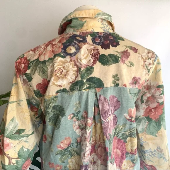 b l o o m :: Vintage Floral Cottagecore Slouchy Canvas Jacket - Picture 13 of 14